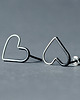 kolczyki wire wrapping Srebrne kolczyki wkrętki serca LOVE duże