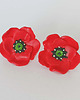kolczyki z masy plastycznej Czerwone kolczyki maki
