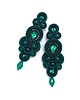 kolczyki soutache Kolczyki sutasz zielone Keira wieczorowe eleganckie z kryształkami