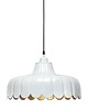 lampy wiszące Unikatowa lampa wisząca Wells w kolorze białym ze złotym wnętrzem