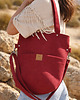 torby na ramię Zamszowa duża torba z kieszeniami Czerwona