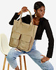 torby na ramię Torebka skórzany shopper bag z kieszeniami - MARCO MAZZINI beż cappuccino