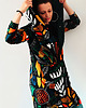 bluza z kapturem damska African Batic długa bluza oversize z wzorzystej tkaniny
