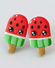 kolczyki z masy plastycznej Małe kolorowe kolczyki Lody Arbuzowe Kawaii