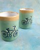 kubki Zestaw dwóch ceramicznych kubków dla rowerzysty/handmade