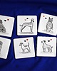 podkładki do kuchni Kafle ręcznie malowane- podkładki ceramiczne psy mix