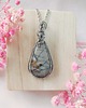 wisiory Naszyjnik Jaspis stal chirurgiczna wisiorek handmade wirewrapping
