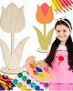 klocki i zabawki drewniane Tulipan drewniany Figurka ze sklejki 25cm Kwiatek do malowania ozdabiania