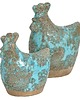 figurki i rzeźby Figurka ceramiczna Azzurro Kura, błękitna, 19 cm
