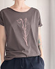 t-shirt damskie Konwalia rose gold Szara czekolada Krótki Oversize