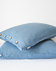 poduszki gładkie Lniana Poszewka Z Guzikami  DUSTY BLUE