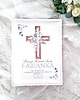 komunia - pozostałe Komunijny album KRZYŻ z dedykacją, prezent na Komunie, pamiątka Komunii