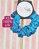gumki do włosów XS mini mała gumka dla dzieci do włosów jedwab naturalny scrunchie niebieska