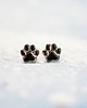 kolczyki ceramiczne Łapki czarne- mini ceramiczne kolczyki z łapką
