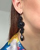 kolczyki soutache Ręcznie robione kolczyki sutasz czarne z kryształami