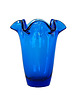 wazony Wazon szklany kobaltowy, duński design, lata 70, produkcja: Dania