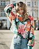 bluza bez kaptura damska In Bloom / bawełniana bluza z kwiecistym printem