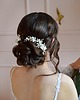 Ślubne ozdoby do włosów Gałązka z kokówką zdobiona kwiatami i cyrkoniami