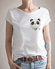t-shirt damskie Panda Serduszko Biały Oversize