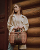 torebki do ręki Elegancki kosz wiklinowo skórzany z ręcznie obszytymi uchwytami od Ladybuq Art