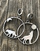 kolczyki wire wrapping Srebrne kolczyki z wilkami