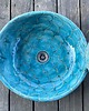 umywalki UM58 Duża turkusowa ceramiczna umywalka ryba, okrągła.