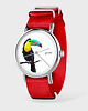 zegarki damskie Zegarek - Tukan - czerwony, nylonowy