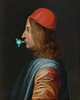 fototapeta The man with the bird - tapeta