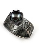pierścionki srebrne Dark pearl
