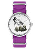 zegarki unisex Zegarek - Wilk - amarant, nylonowy