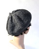 czapki damskie Grafit - beret zrobiony na drutach