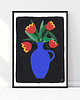 grafiki i ilustracje Red tulips  flowers art giclee print