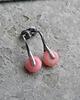 kolczyki wire wrapping Różowy koral  - sztyfty