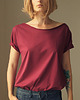 t-shirt damskie Bordo Zgaszony Czysty Oversize S-XXL