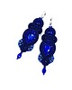 kolczyki soutache Orina kolczyki sutasz granatowe długie wieczorowe z kryształami