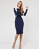 sukienki midi damskie  Sukienka granatowa YY100162_RAL5013_9016