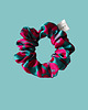 gumki do włosów Gumka jedwabna, scrunchie, frotka turkusowa panterka MINI