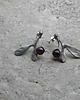 kolczyki wire wrapping Granat - sztyfty