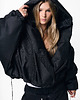 kurtki damskie Hoodscape black bomber jacket