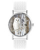 zegarki damskie Zegarek - Biała sowa - silikonowy, biały
