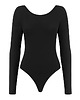bluzki z długim rękawem damskie Czarne body long backless round