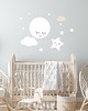 naklejki ścienne do pokoju dziecka Naklejka Księżyc i Gwiazdki W Kolorze KG01