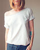 t-shirt damskie Asymetryczny Szary Oversize Bez Nadruku