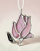 wisiory Naszyjnik z Wisiorkiem delikatny Kwiat  Magnolia Witraż Tiffany