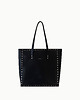torby na ramię Shopper "Night" czarna satynowa skóra, szer 35cm