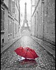plakaty Plakat "Wieża Eiffla i parasol"