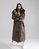 płaszcze damskie Ocieplana Parka Longline Hoodie Oversize camo moro