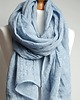 szale damskie Szal lniany damski, lniany szalik na jesień,NIEBIESKI
