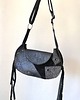 torby na ramię Skórzana czarna torebka handmade z upcyklingu patchwork