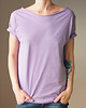 t-shirt damskie Lawendowy Oversize Bez Nadruku